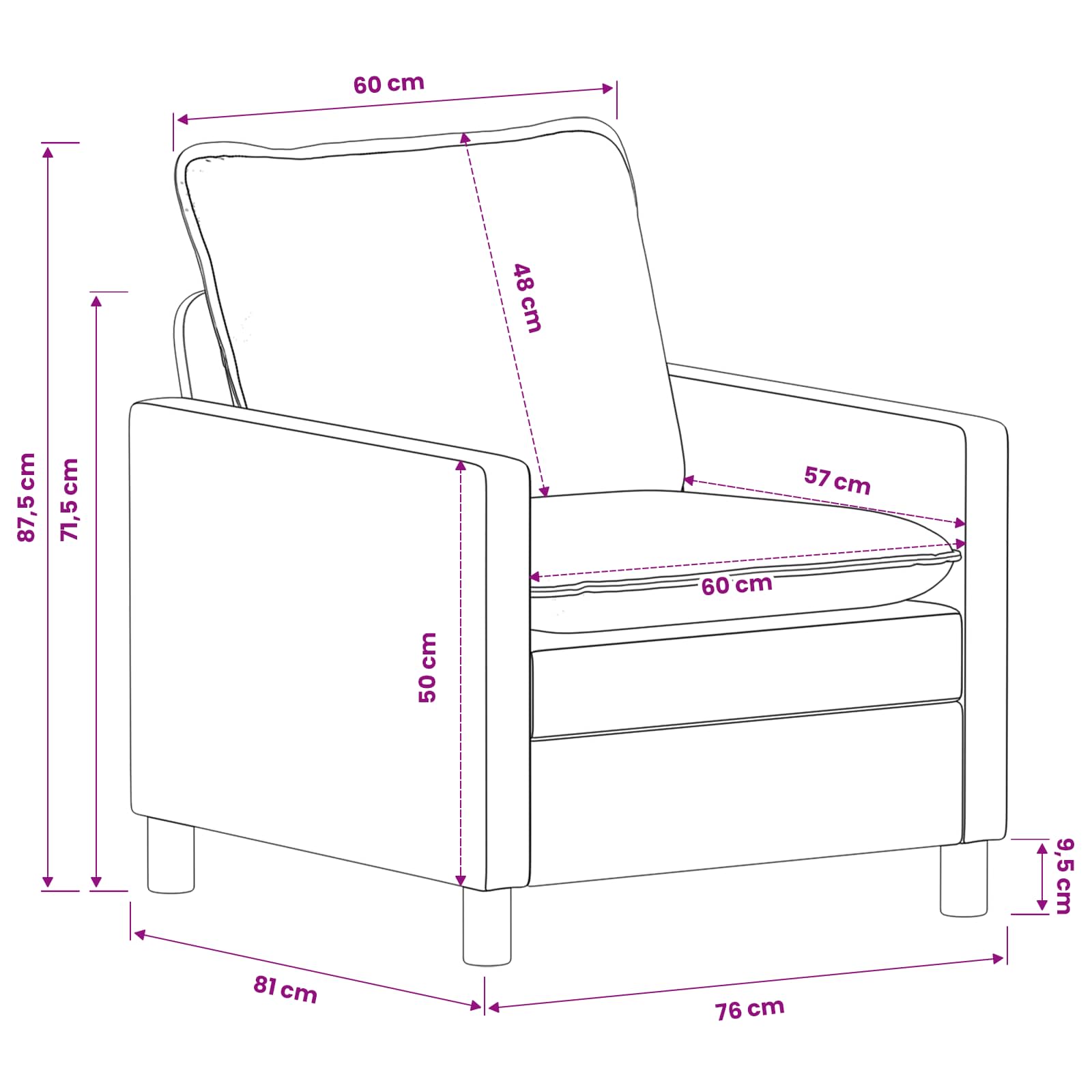 Set di divani 2 pcs Grigio Scuro Poliestere | homemem39