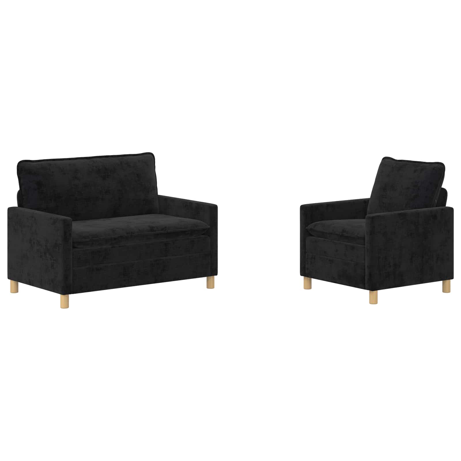 Set di divani 2 pcs Nero Poliestere | homemem39