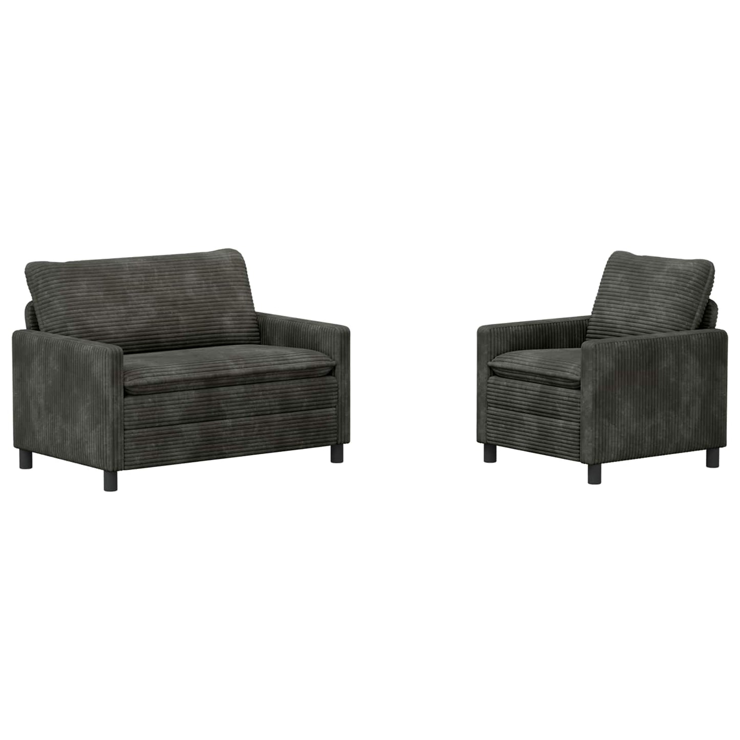 Set di divani 2 pcs Antracite Poliestere