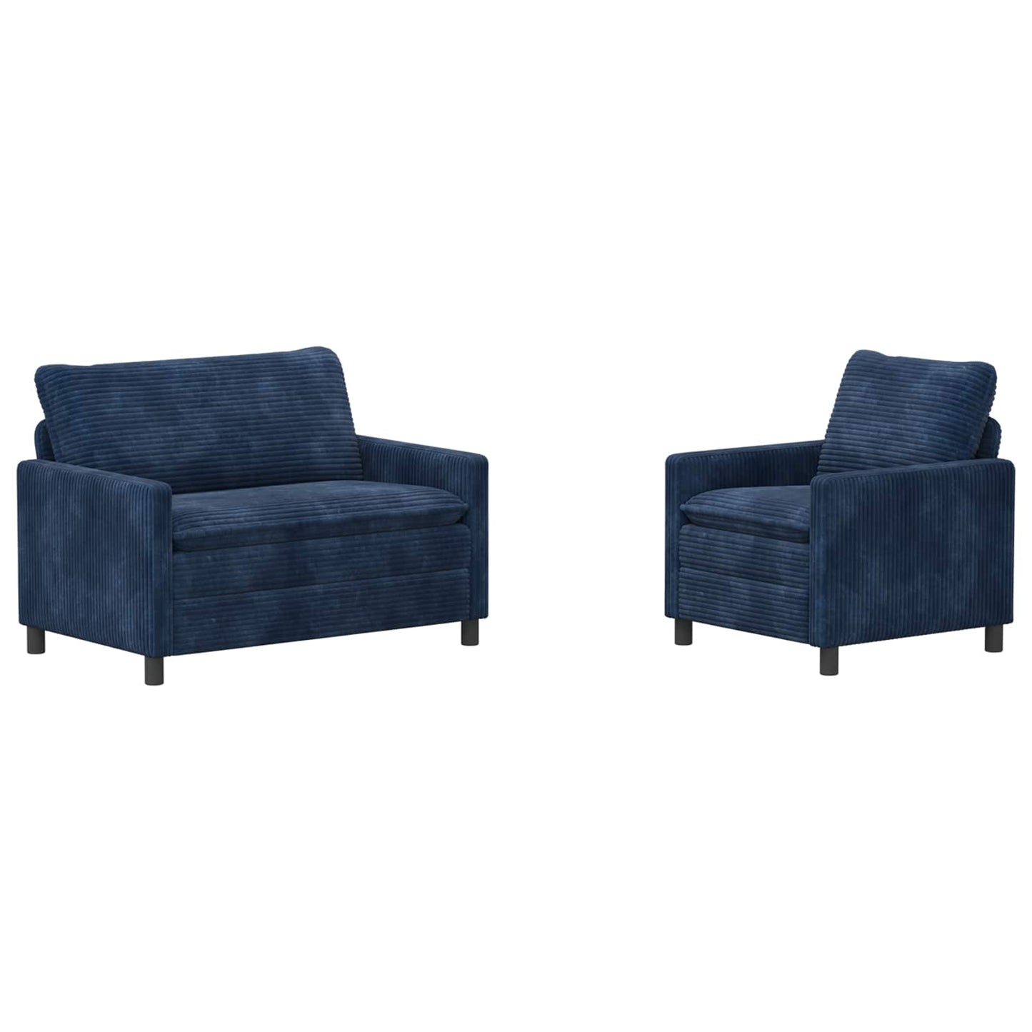 Set di divani 2 pcs Blu navy Poliestere