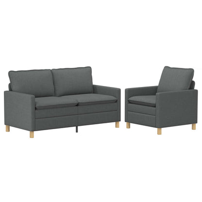 Set di divani 2 pz Grigio Scuro Tessuto | homemem39