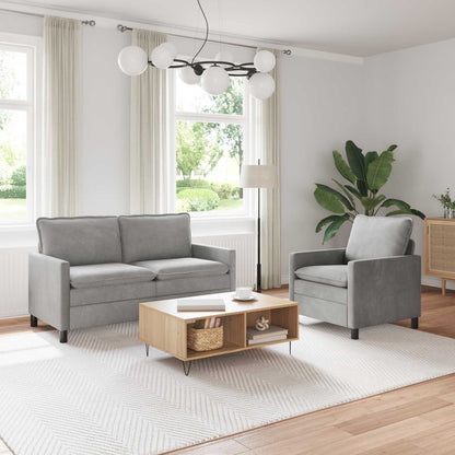 Set di divani 2 pcs Grigio Chiaro Velluto | homemem39