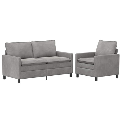 Set di divani 2 pcs Grigio Chiaro Velluto | homemem39
