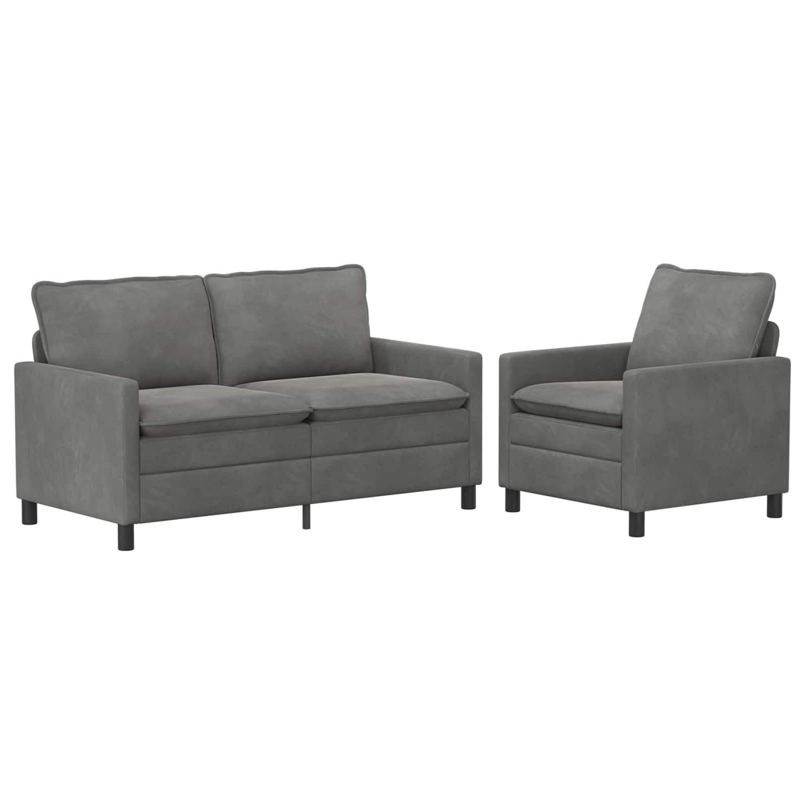 Set di divani 2 pcs Grigio Scuro Velluto | homemem39