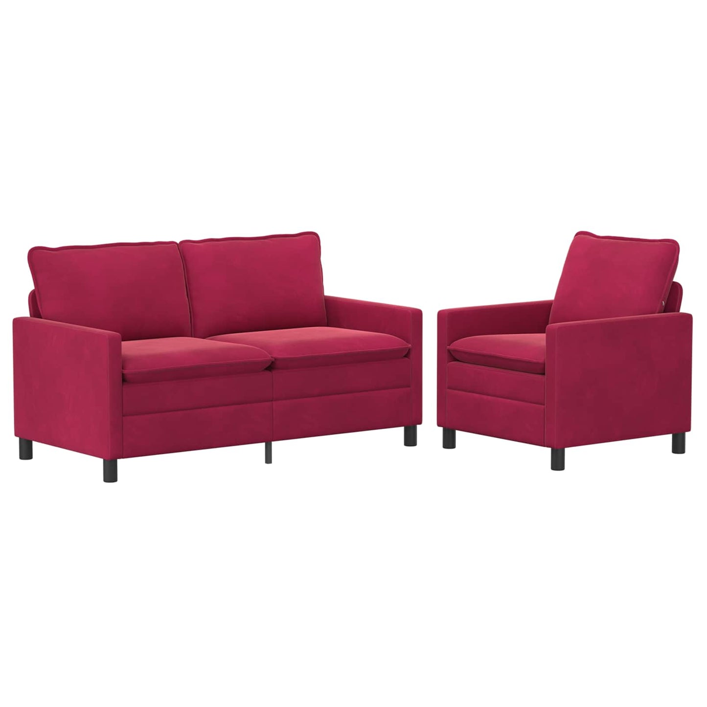 Set di divani 2 pcs Rosso Vino Velluto | homemem39
