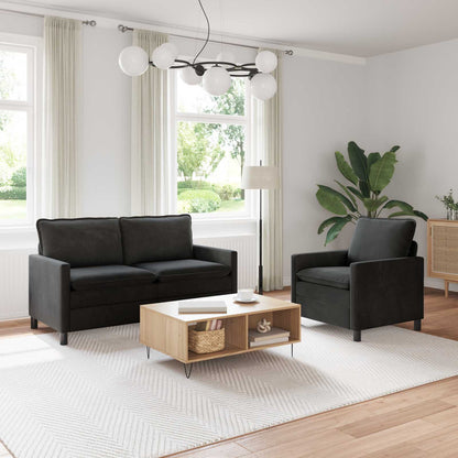 Set di divani 2 pcs Nero Velluto | homemem39