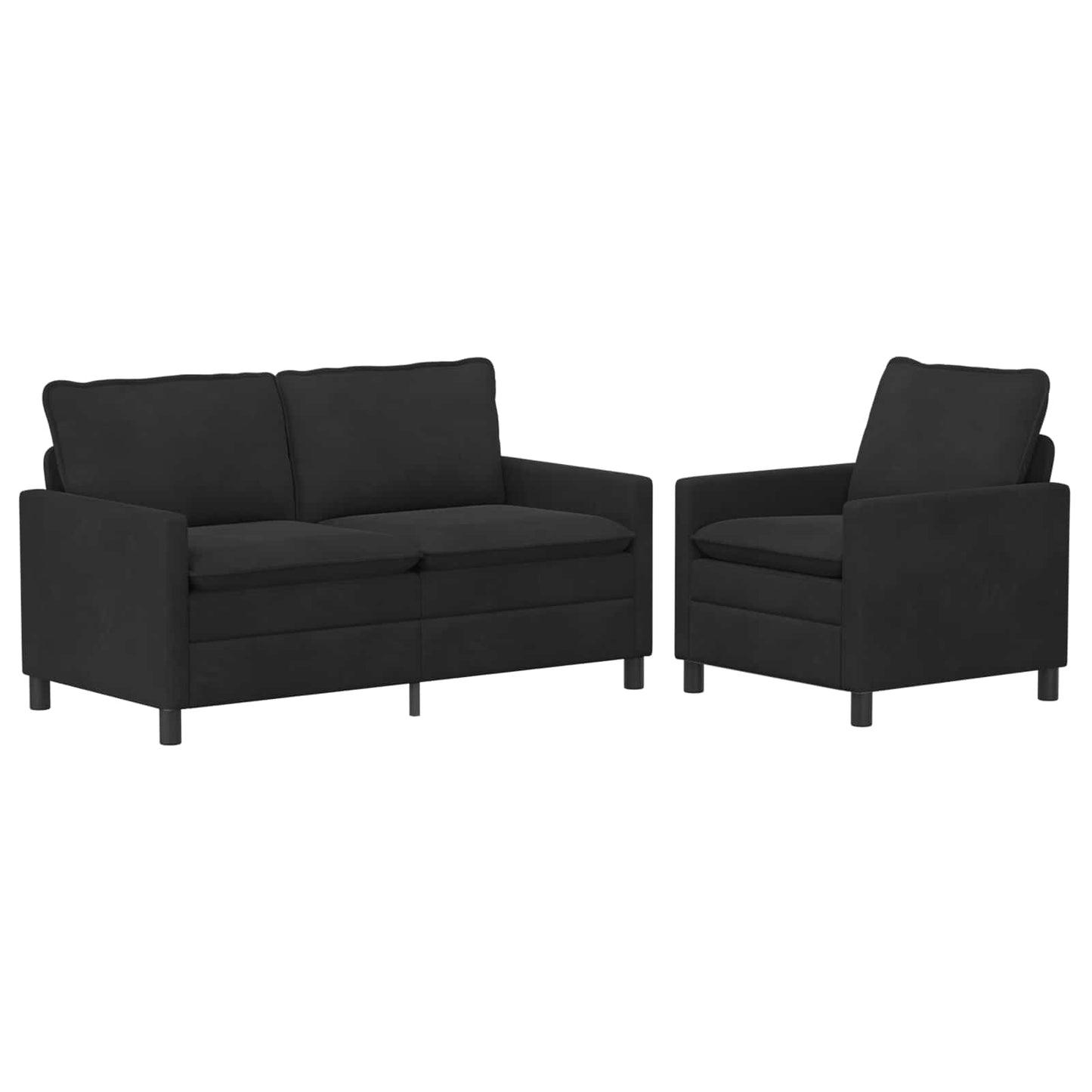 Set di divani 2 pcs Nero Velluto | homemem39