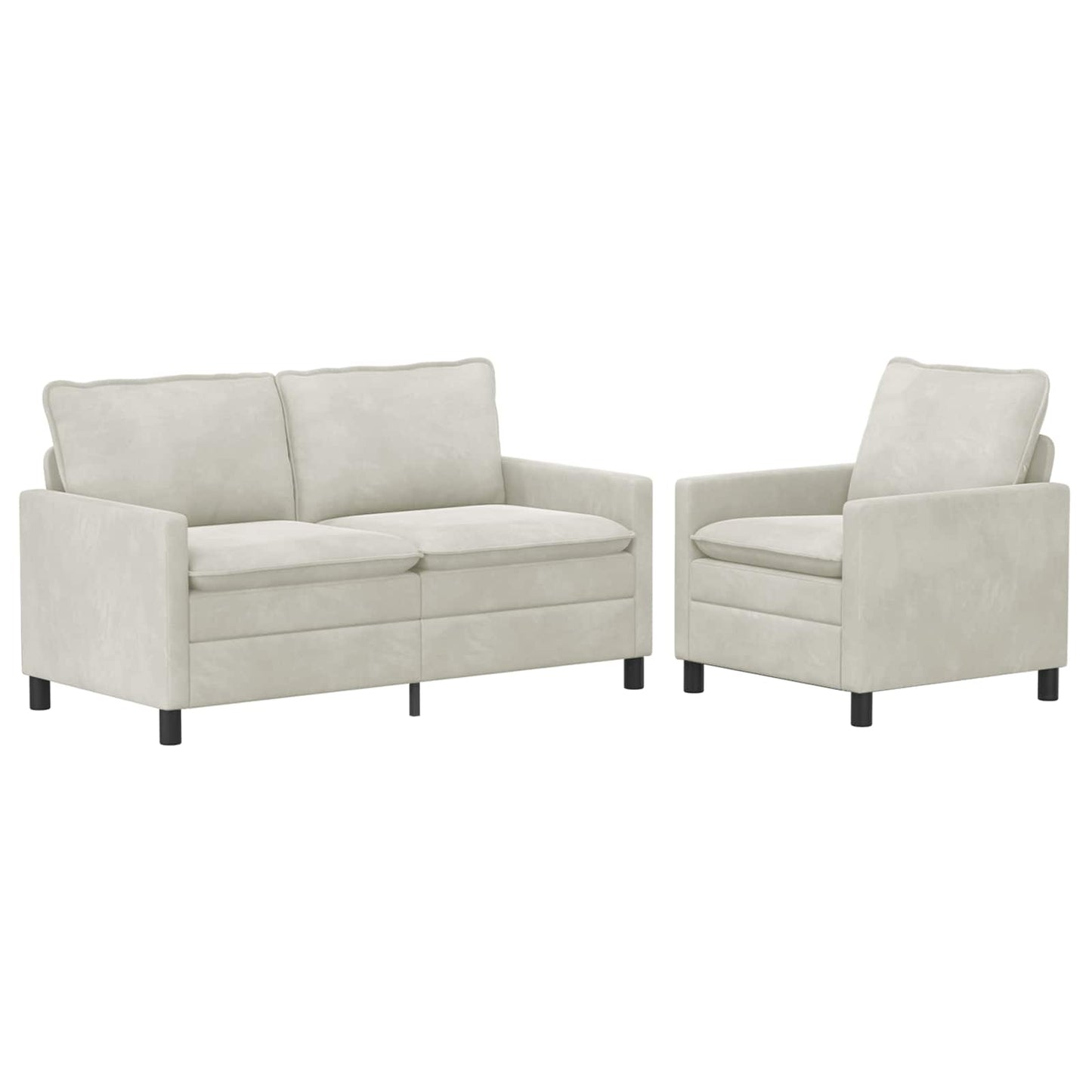 Set di divani 2 pcs Crema Velluto | homemem39