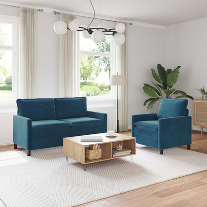 Set di divani 2 pcs Blu Velluto | homemem39