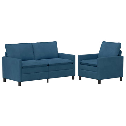 Set di divani 2 pcs Blu Velluto | homemem39