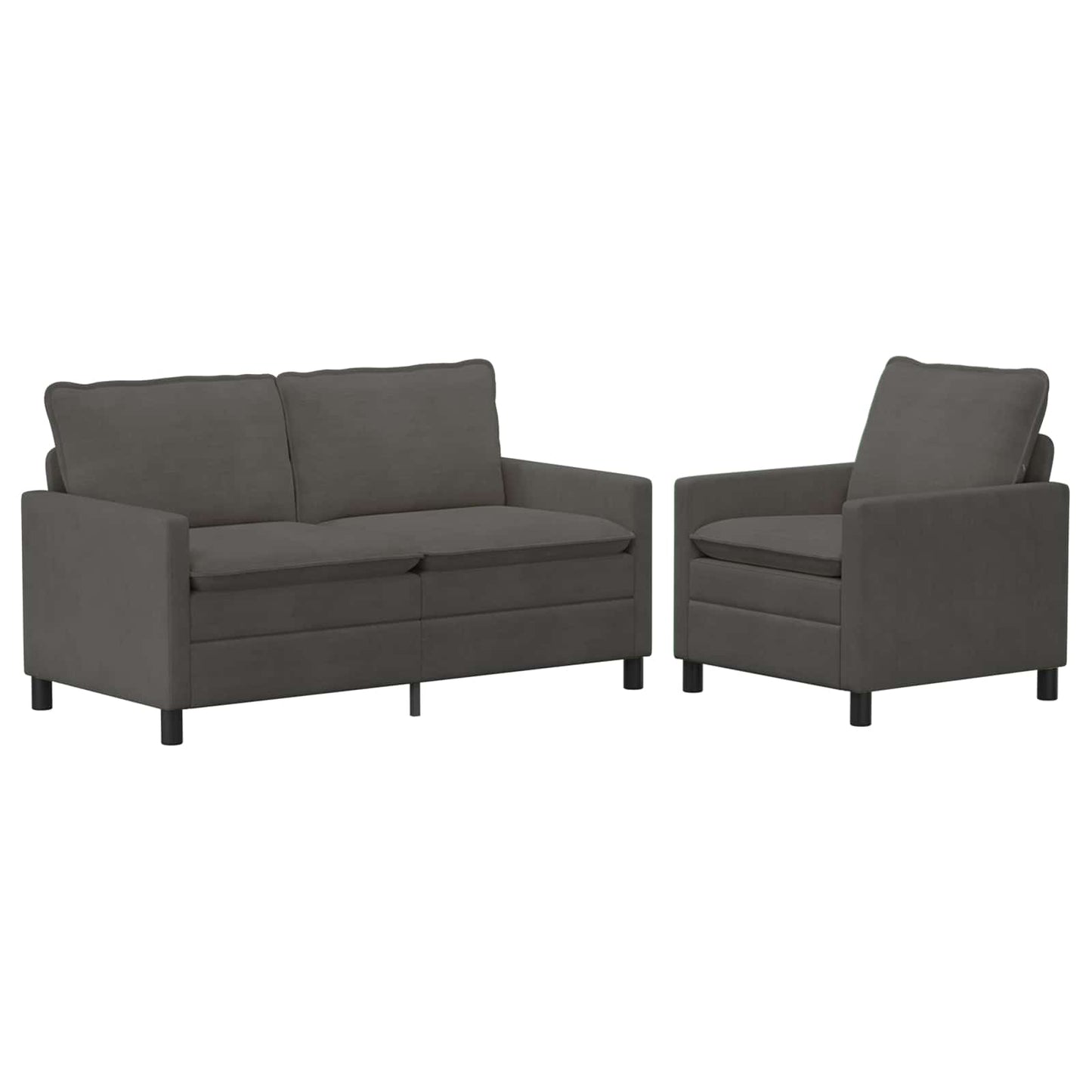 Set di divani 2 pcs Grigio Scuro Tessuto | homemem39