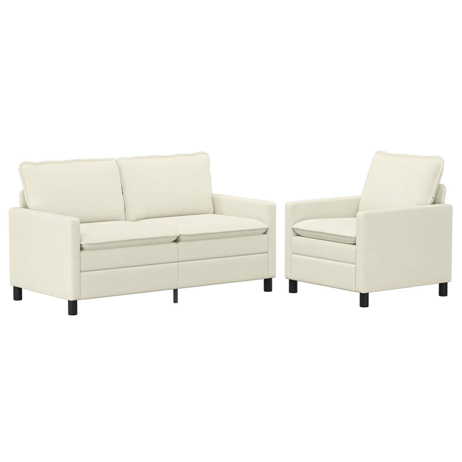 Set di divani 2 pcs Crema Tessuto | homemem39