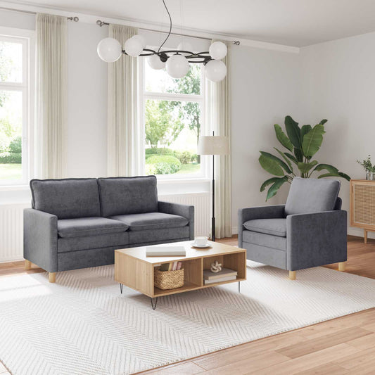 Set di divani 2 pcs Grigio Chiaro Poliestere | homemem39