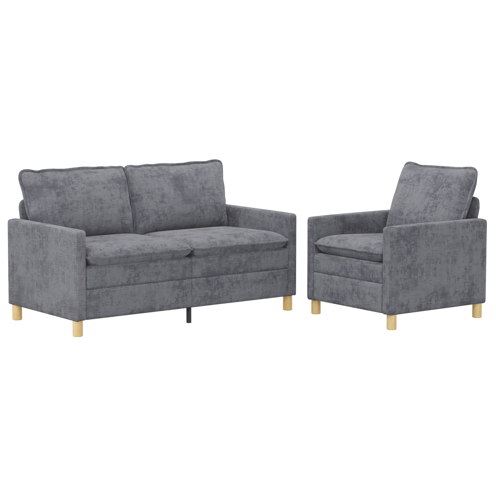 Set di divani 2 pcs Grigio Chiaro Poliestere | homemem39