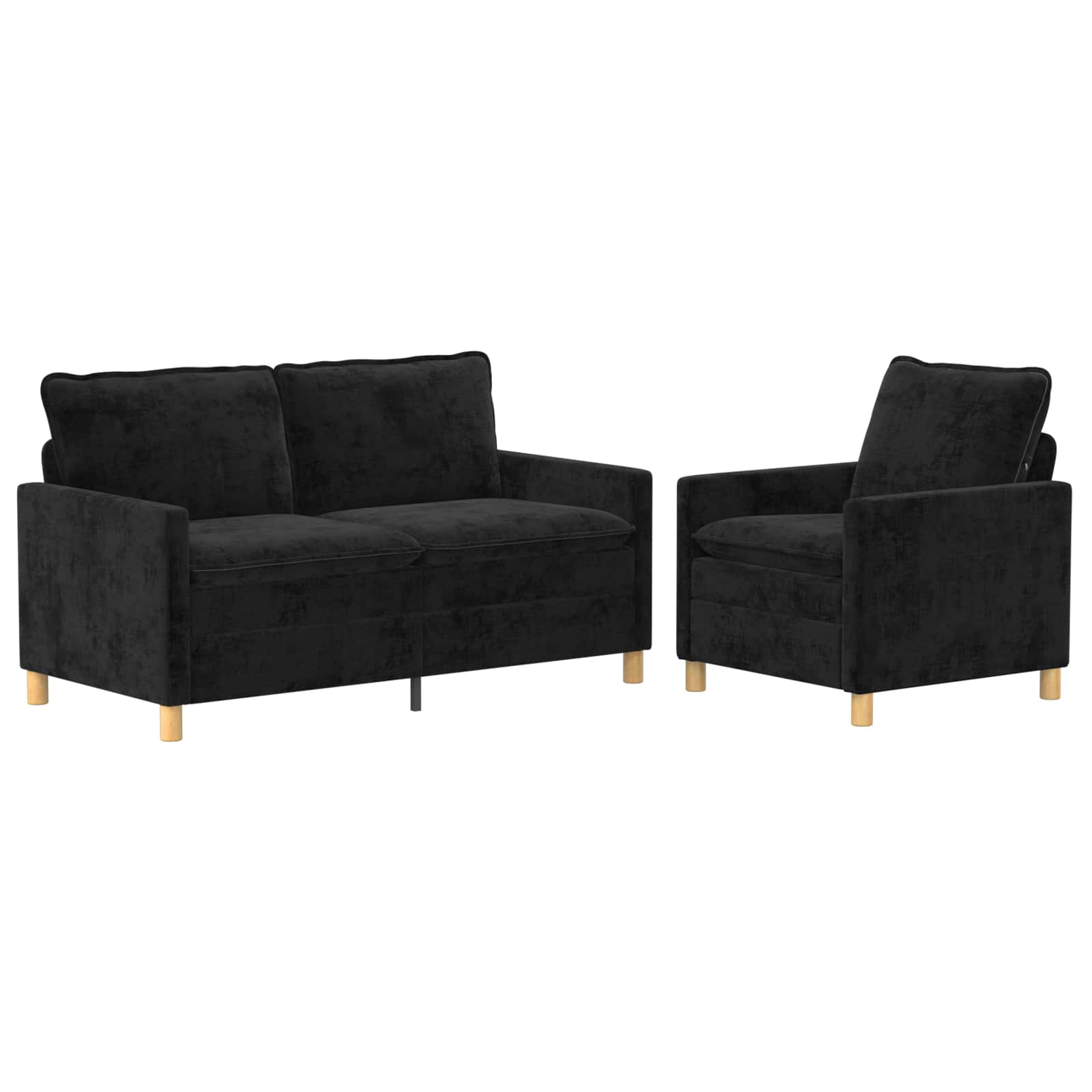 Set di divani 2 pcs Nero Poliestere | homemem39