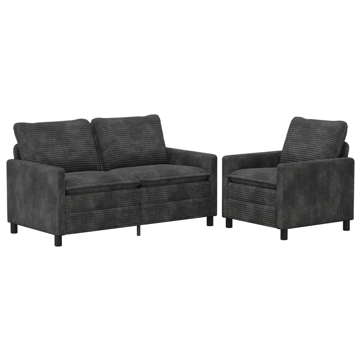 Set di divani 2 pcs Grigio Scuro Poliestere | homemem39