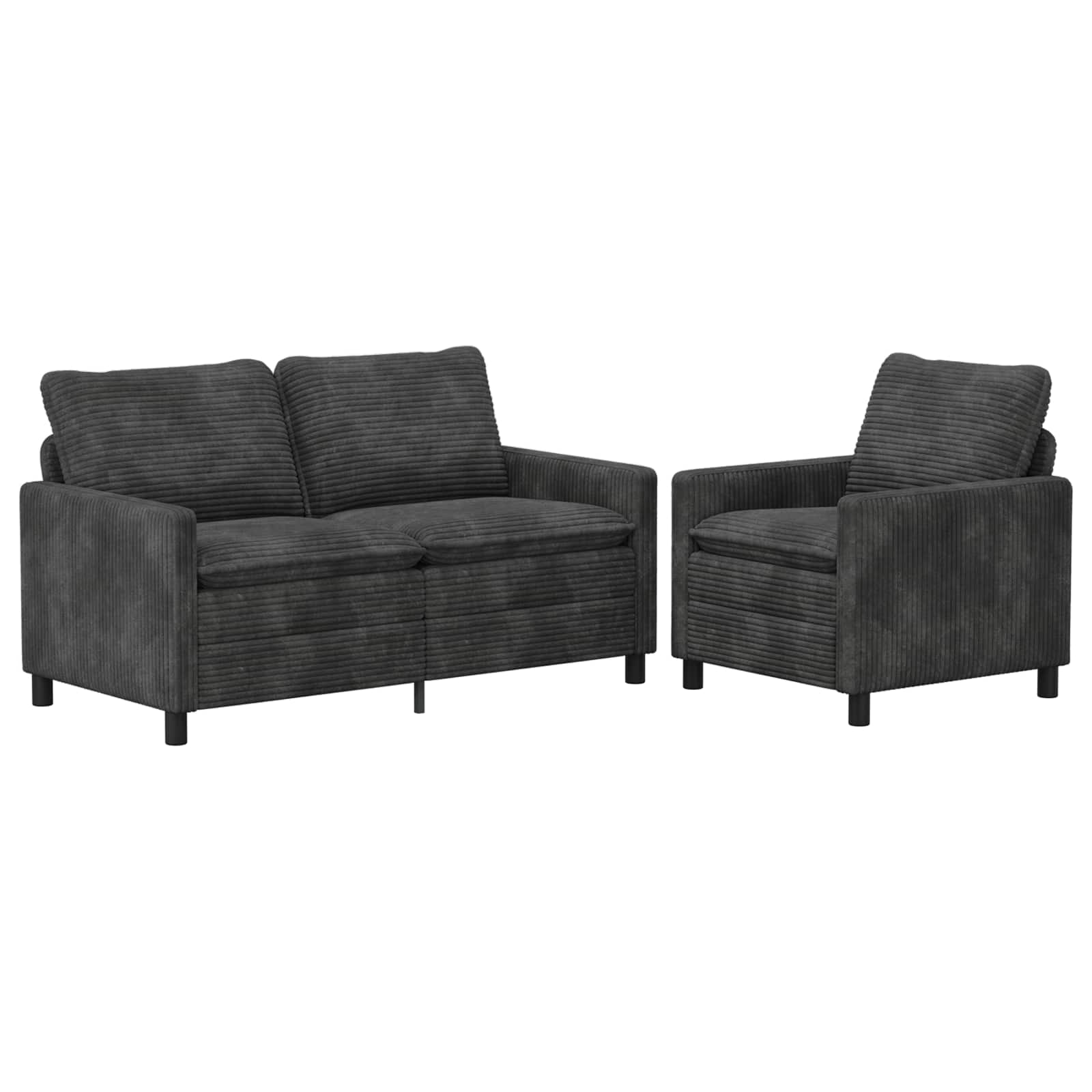 Set di divani 2 pcs Grigio Scuro Poliestere | homemem39