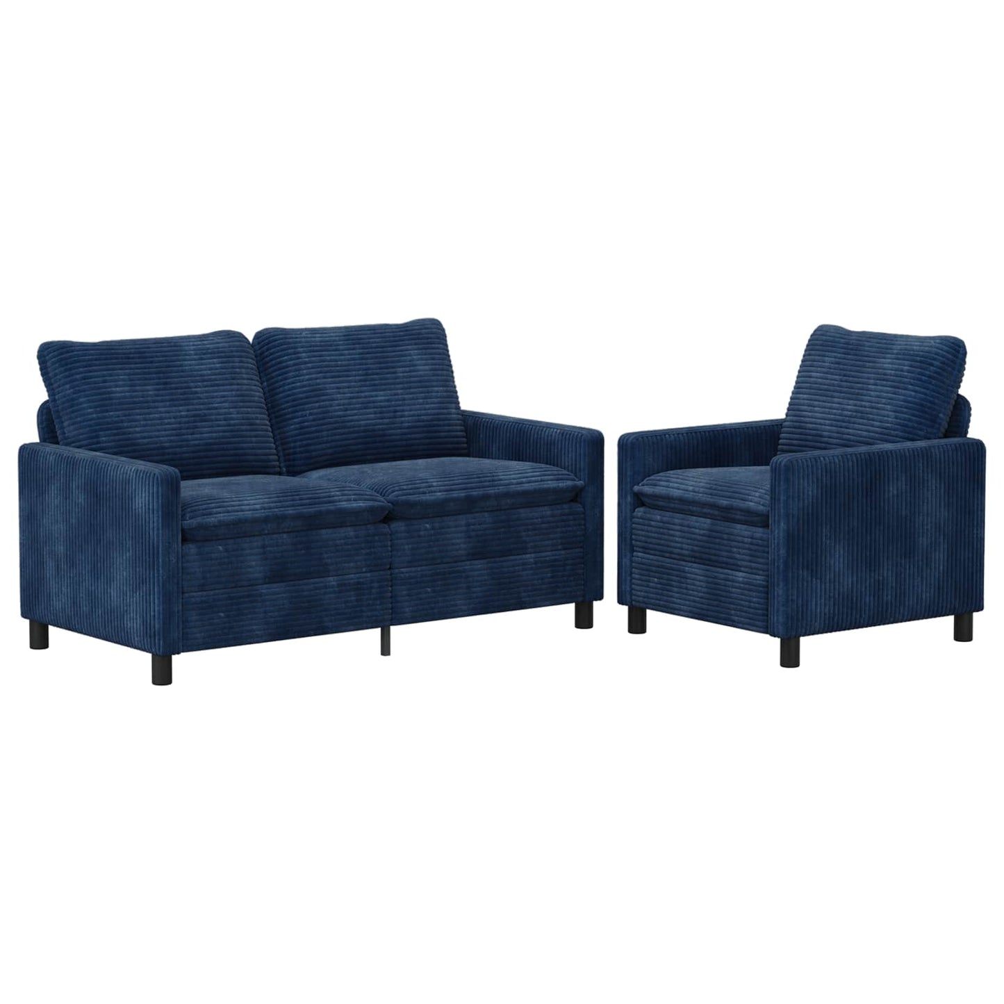 Set di divani 2 pcs Blu navy Poliestere | homemem39