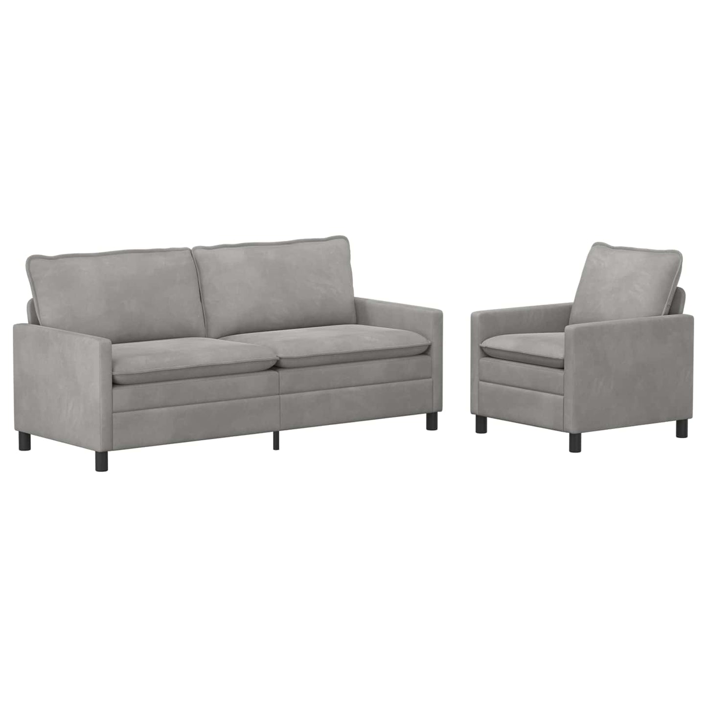 Set di divani 2 pcs Grigio Chiaro Velluto | homemem39