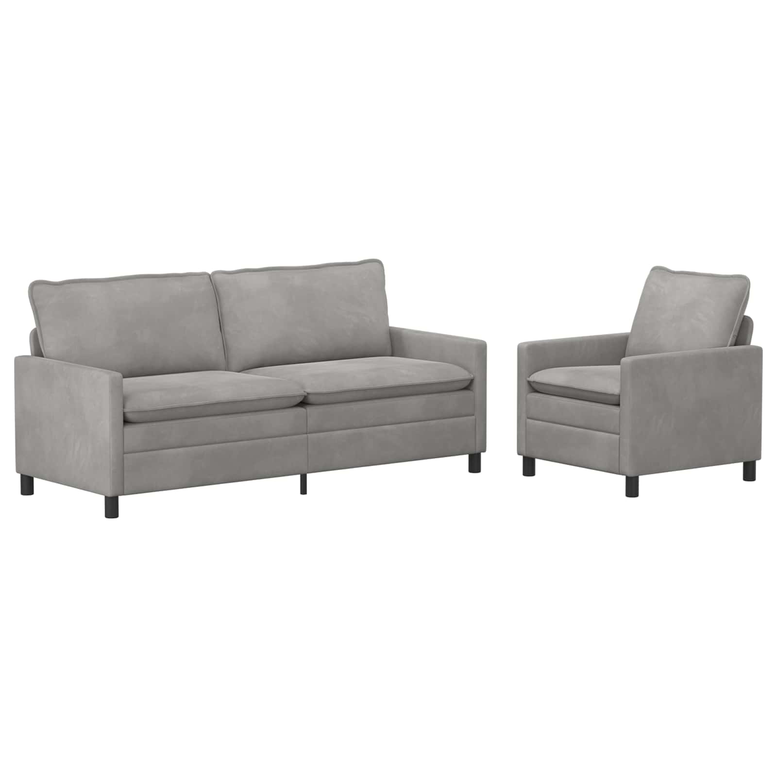 Set di divani 2 pcs Grigio Chiaro Velluto | homemem39