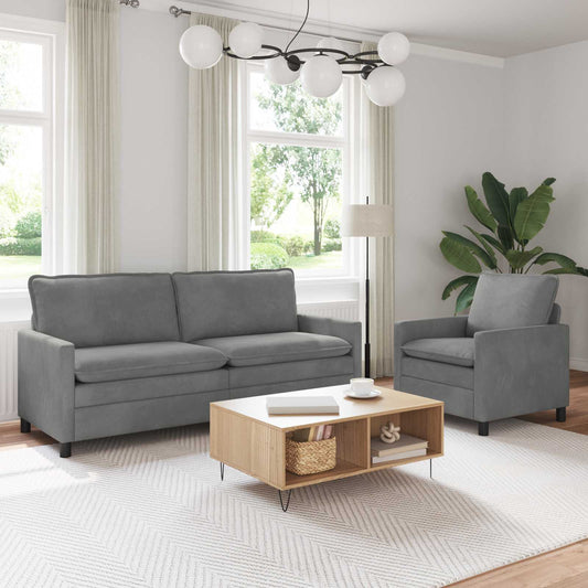 Set di divani 2 pcs Grigio Scuro Velluto | homemem39