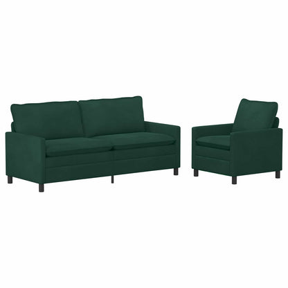 Set di divani 2 pcs Verde Scuro Velluto | homemem39