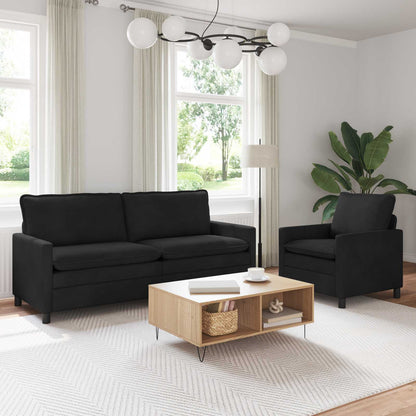 Set di divani 2 pcs Nero Velluto | homemem39
