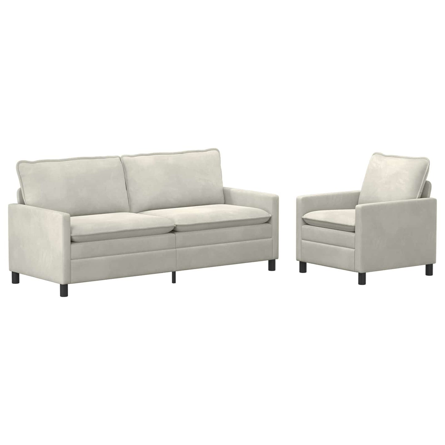 Set di divani 2 pcs Crema Velluto | homemem39