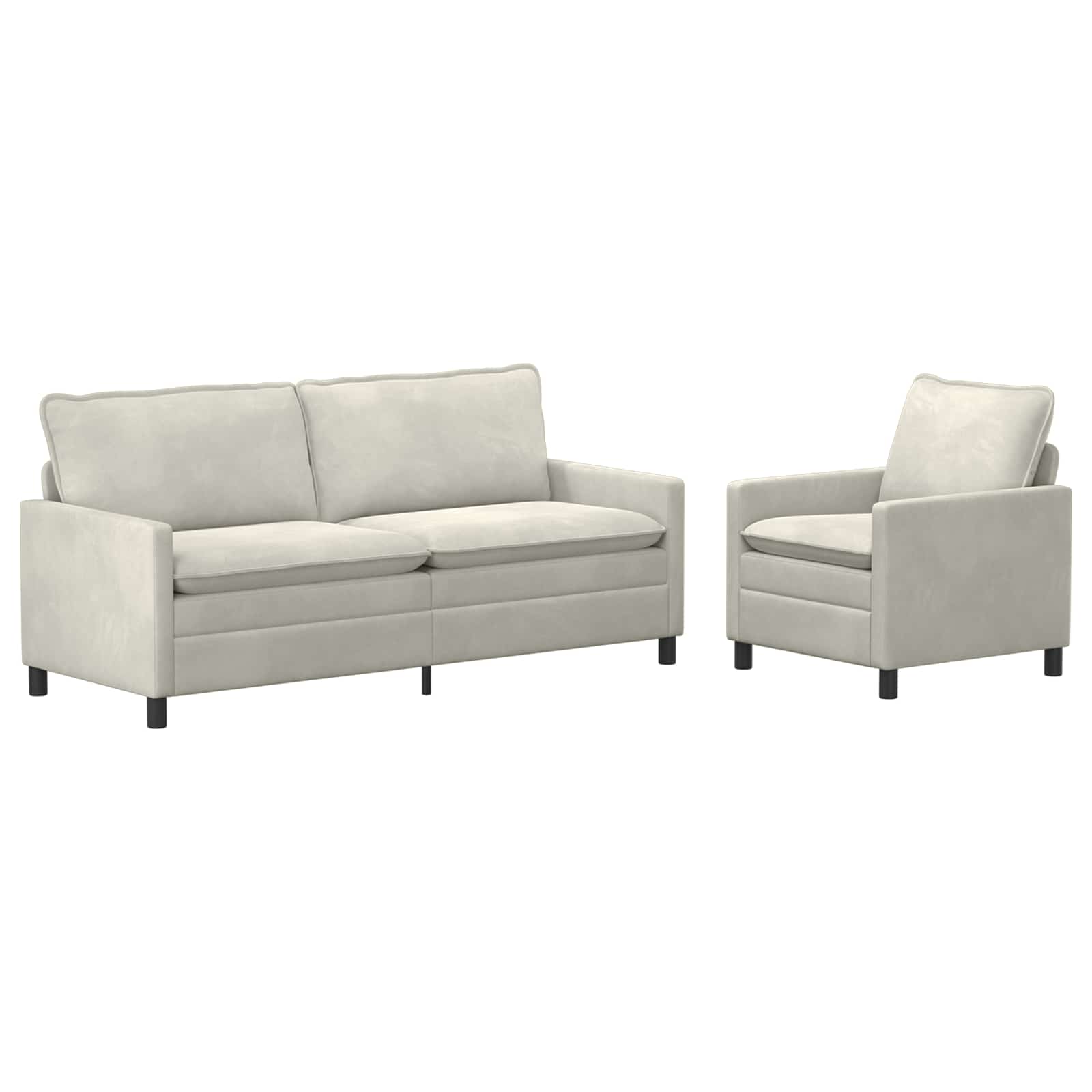 Set di divani 2 pcs Crema Velluto | homemem39