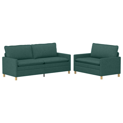 Set di divani 2 pz Verde Scuro Tessuto | homemem39