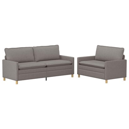 Set di divani 2 pz Tortora Tessuto | homemem39