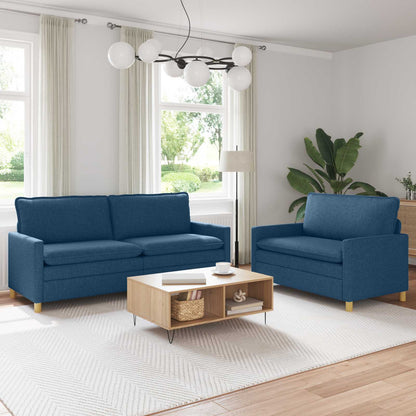 Set di divani 2 pz Blu Tessuto | homemem39