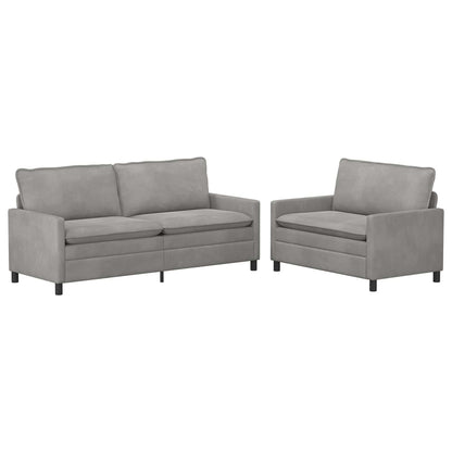 Set di divani 2 pcs Grigio Chiaro Velluto | homemem39