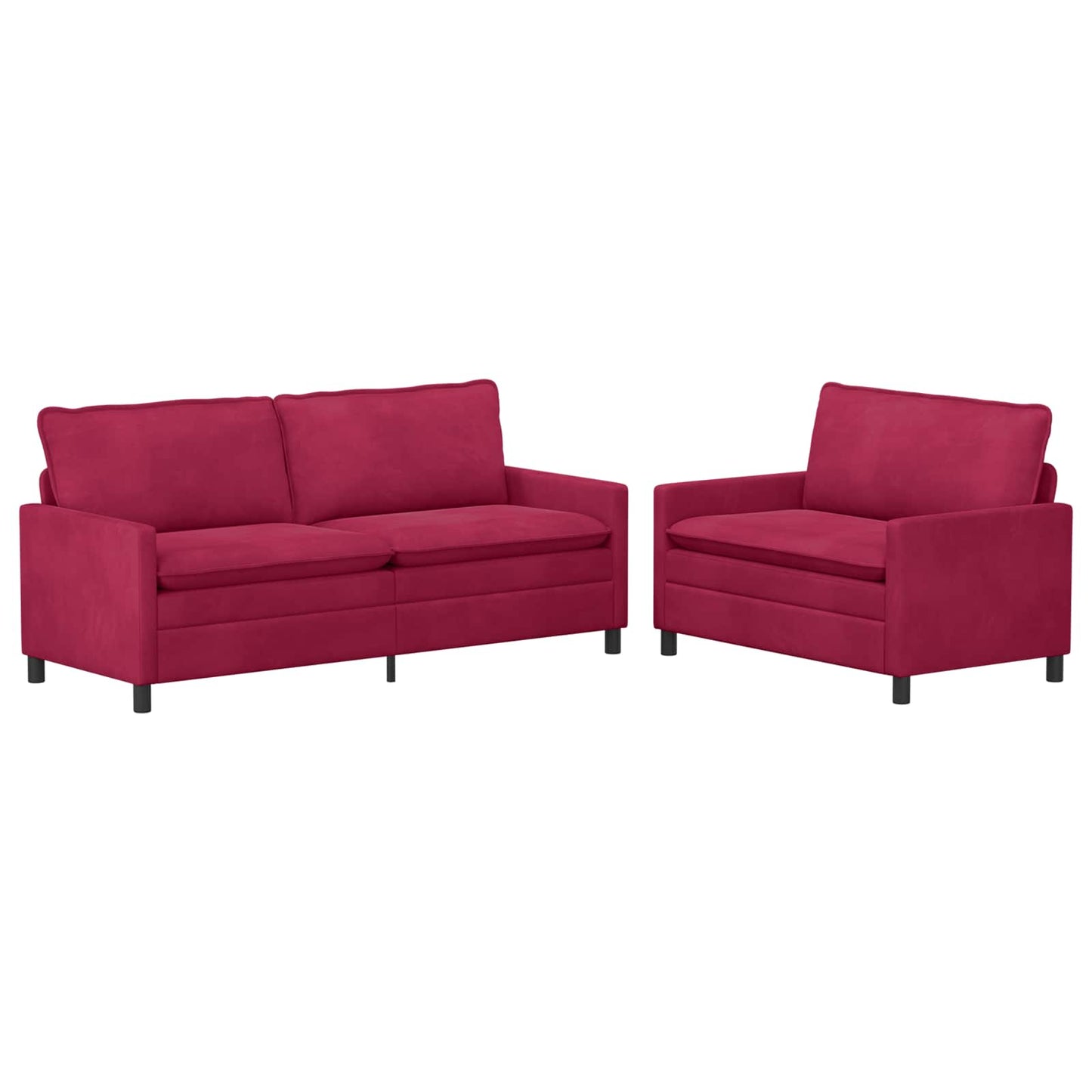 Set di divani 2 pcs Rosso Vino Velluto | homemem39