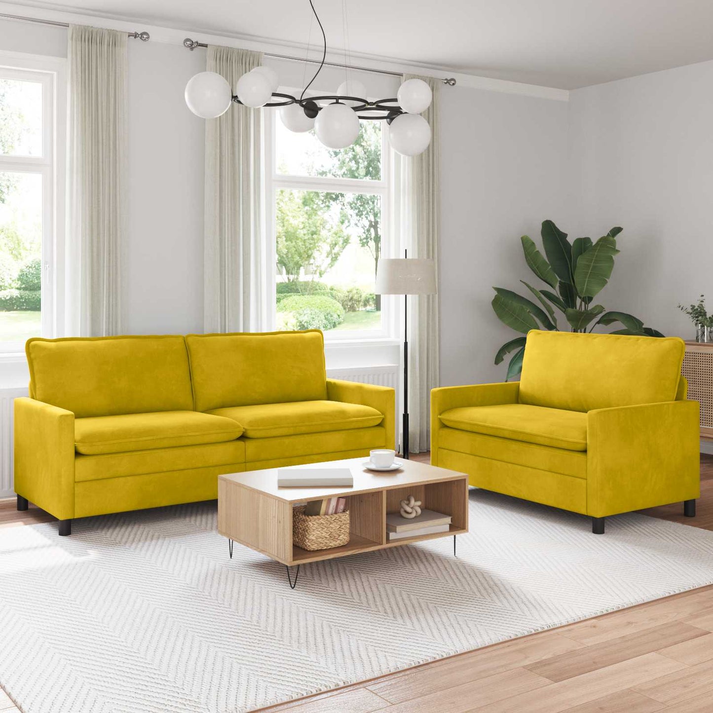 Set di divani 2 pcs Giallo Velluto | homemem39