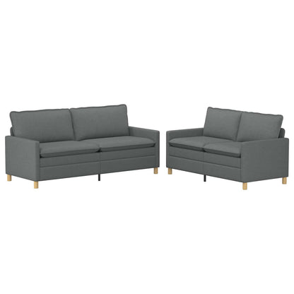 Set di divani 2 pz Grigio Scuro Tessuto