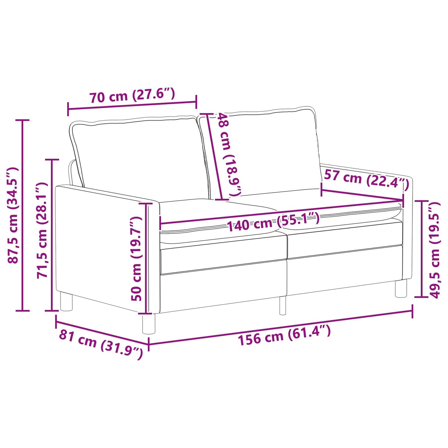 Set di divani 2 pz Grigio Scuro Tessuto