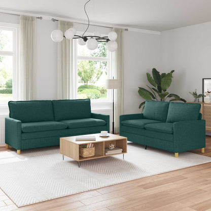Set di divani 2 pz Verde Scuro Tessuto | homemem39