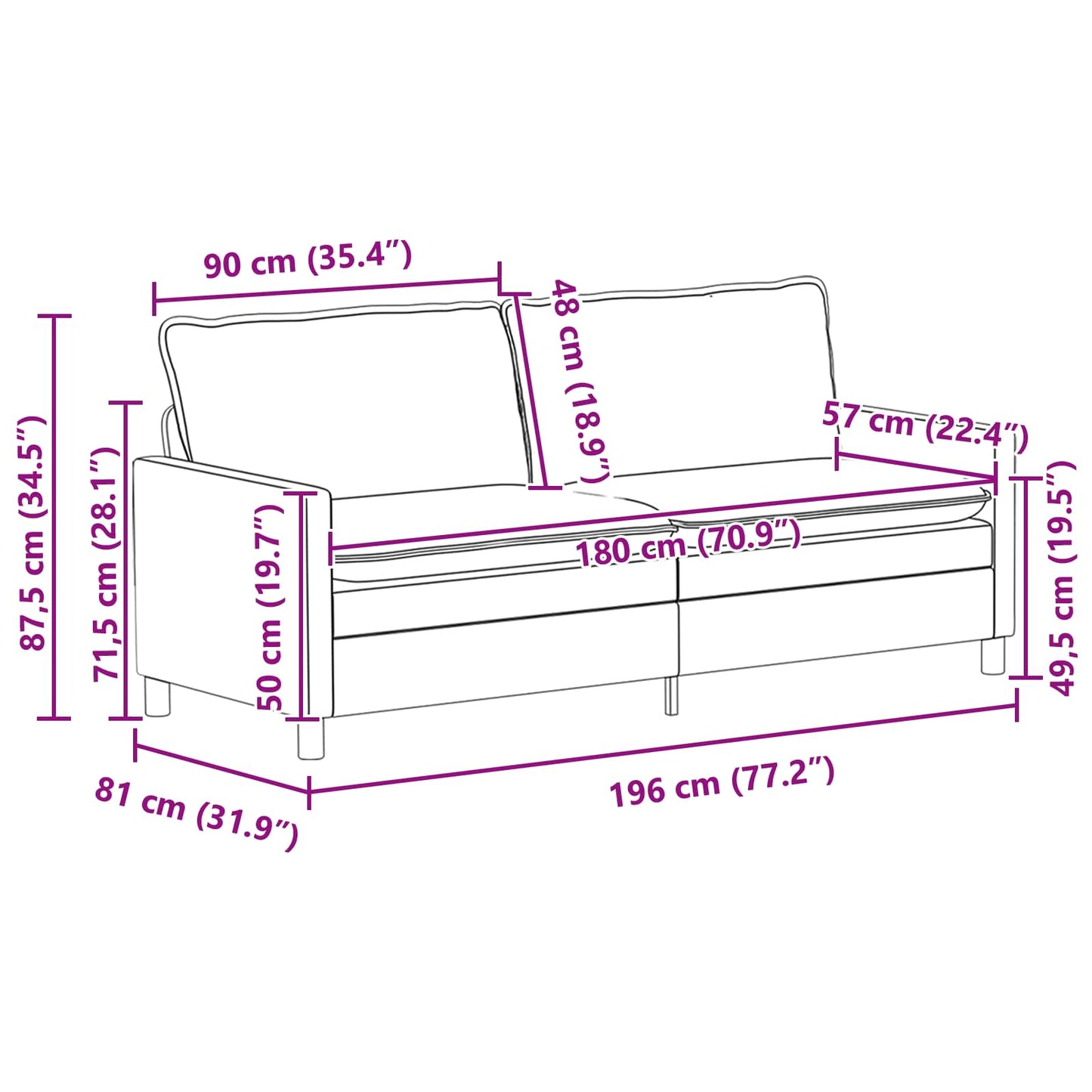 Set di divani 2 pz Verde Scuro Tessuto | homemem39