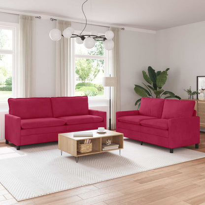 Set di divani 2 pcs Rosso Vino Velluto | homemem39