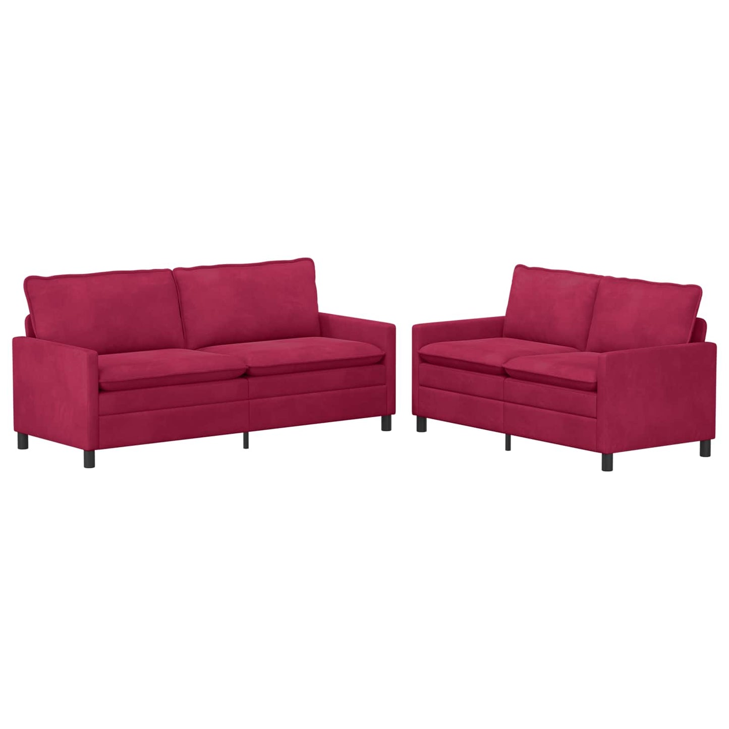 Set di divani 2 pcs Rosso Vino Velluto | homemem39