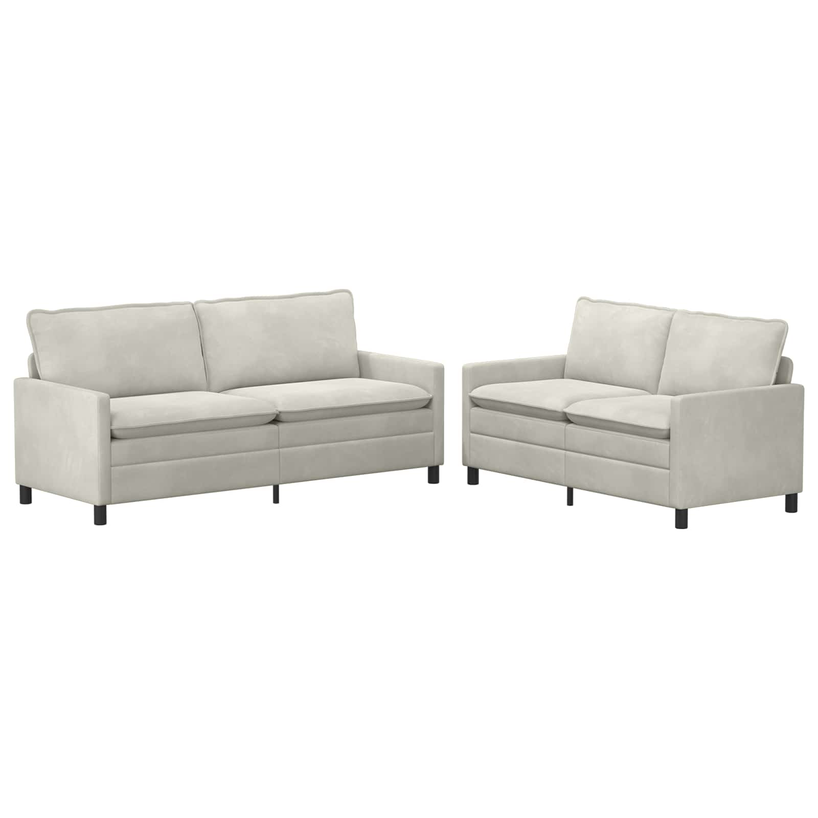 Set di divani 2 pcs Crema Velluto | homemem39