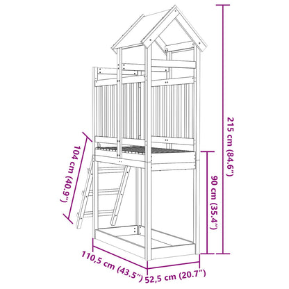 Torre da Gioco Marrone 52,5 x 110,5 x 215 cm Pino massello
