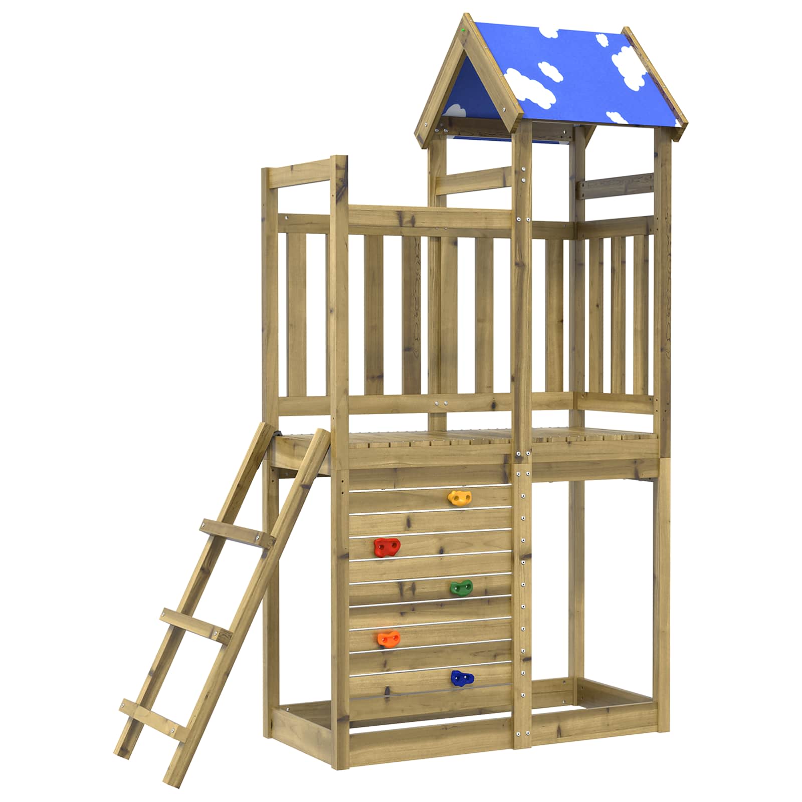 Torre da Gioco Marrone Legno Impregnato Solido | homemem39
