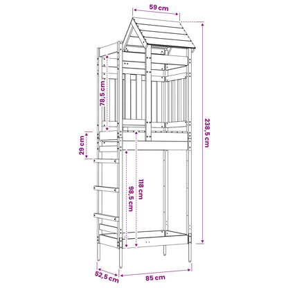 Torre da Gioco Marrone Legno Impregnato Solido | homemem39