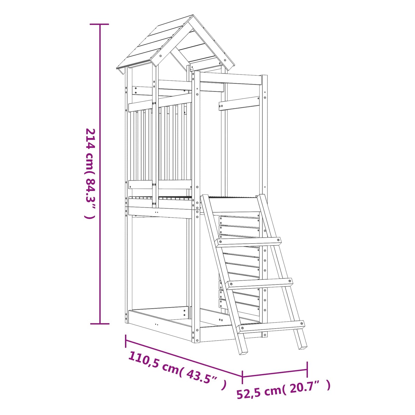 Torre da Gioco Marrone Legno Douglas Solido | homemem39