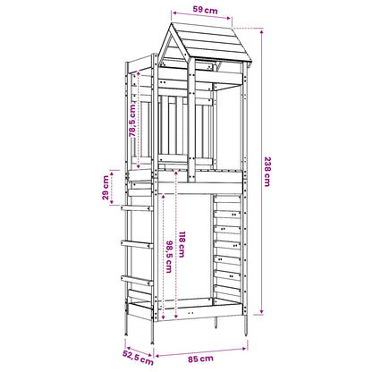 Torre da Gioco Marrone 52,5 x 85 x 238 cm Pino massello