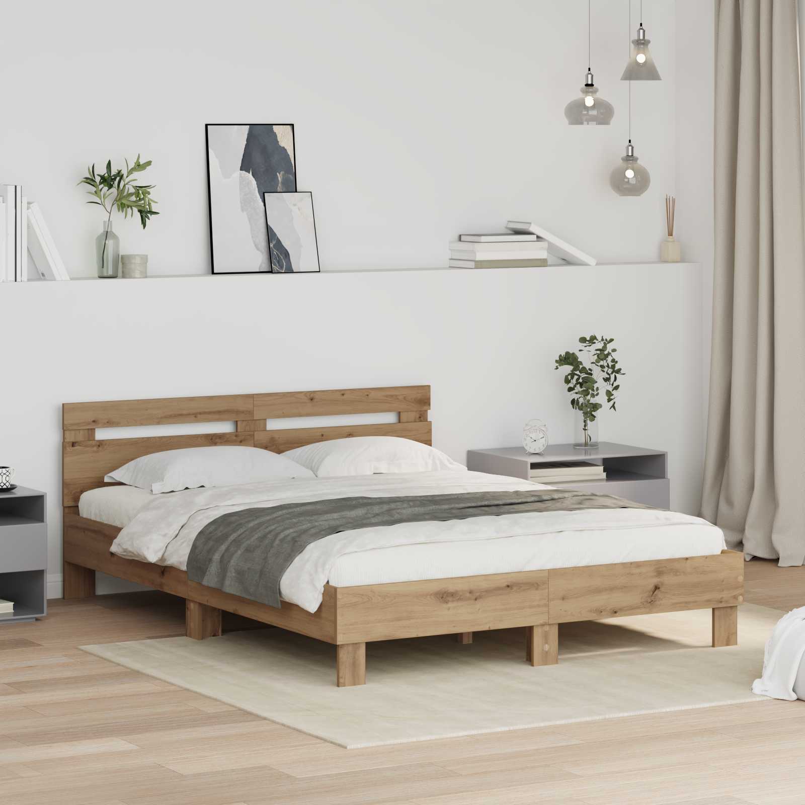 Struttura del letto Rovere artigianale 160 x 200 cm | homemem39