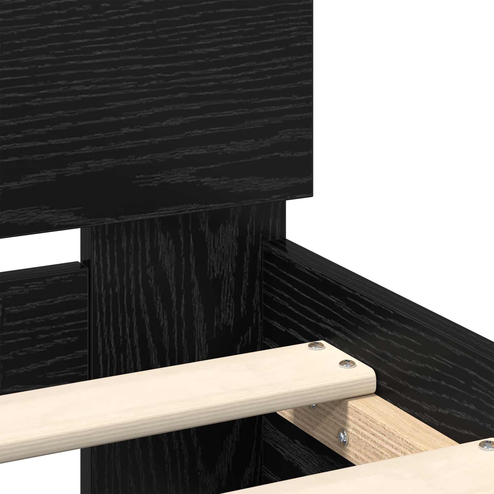 Struttura del letto Rovere Nero 160 x 200 cm Legno multistrato | homemem39
