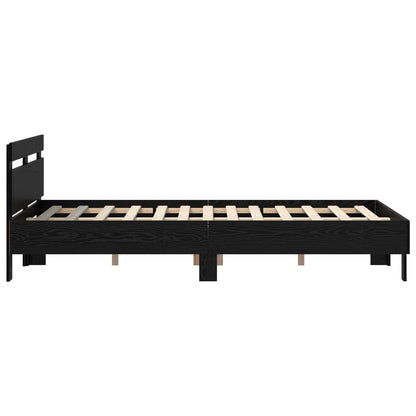 Struttura del letto Rovere Nero 140 x 200 cm Legno multistrato | homemem39